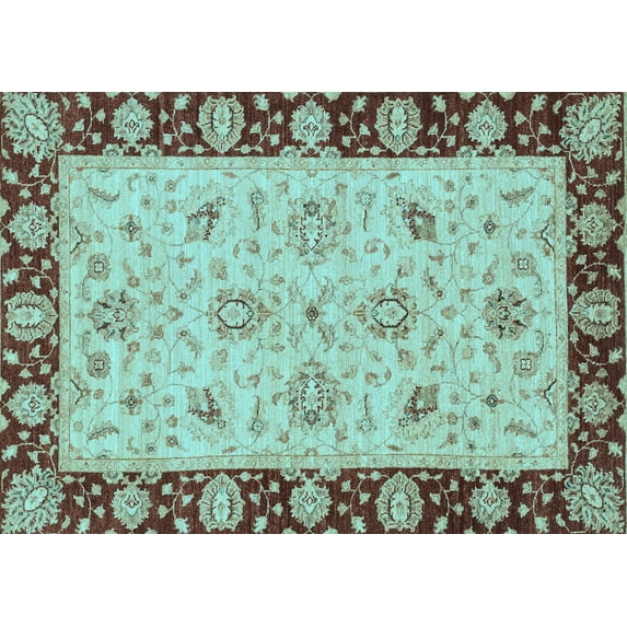 Ahgly Company Indoor Rectangle Abstract Light Blue Modern Area Rugs, 5' x 8'