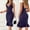 Navy, variant on Women's Solid V-Neck Sleeveless Zipper Dress, Lightweight Casual Fit, Sleeveless Slip-on Midi Dress