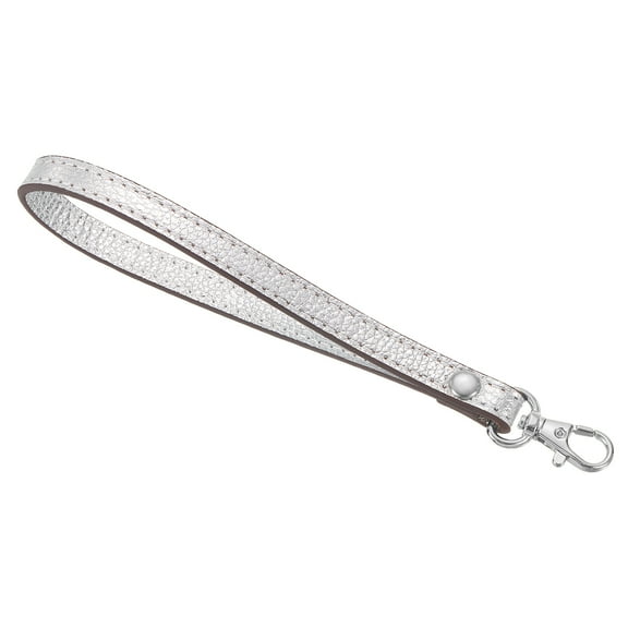 Uxcell Leather Wristlet Strap, 190mm/7.48" Hand Wrist Strap for Clutch Wallet Keychain Bag DIY (Silver, Silver)