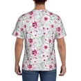 thumbnail image 3 of Bixox Men's Lilies Flowers Printed Short Sleeve Skinny Athletic T-Shirt, 3 of 6
