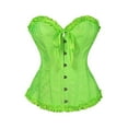 thumbnail image 2 of Stichou Women's Lace Up Corset Boned Floral Overbust Lingerie Bustier Bodyshaper Top Fluorescent Green M, 2 of 4