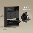 thumbnail image 3 of HOMCOM Armoire à Chaussures avec 2 Tiroirs Basculants, Armoire de Rangement pour Chaussures Étroite, Noir, 3 of 10