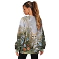thumbnail image 4 of SCRAWLGOD Cat Floral Butterfly Print Women Sweatshirt Long Sleeve Crew Neck Sweatshirts for Women Stylish Comfy Casual Clothes Oversized Pullover Tops with Pockets, M, 4 of 7