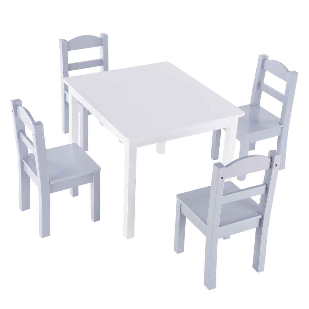 Toddlers Childs Kids Table and Chair Set Grey Large ABC Alphabet Childrens 