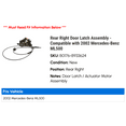 thumbnail image 2 of Rear Right Door Latch Assembly - Compatible with 2002 Mercedes-Benz ML500, 2 of 2