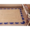 thumbnail image 1 of SSE Scalloped Runner Rug, Jute Scallop Rug, Jute Runner Rug, Natural Jute Rug, Hallway Runner Rug, Runner Custom Rug, Custom Size Rug (Navy Blue, 2.5x14 ft), 1 of 8