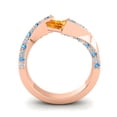 thumbnail image 4 of 1.20 Ct Natural Diamond Citrine & Blue Topaz Gemstone Latest Engagement Ring for Ladies 14K Rose Gold Size 3 by Diamond-Capitals, 4 of 8