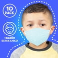 thumbnail image 4 of Cubrebocas desechable 4 capas de proteccion, comodos y respirables para niños y niñas,10,Azul Cielo Lutema M94k, 4 of 8