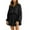 Black, variant on IROINNID Semi Formal Dress for Women Long Sleeve Mini Dress Lantern Sleeve V-neck Button Ruffle Layered Solid Color Mini Dress,Black