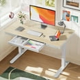 thumbnail image 3 of CHITOOMA One Piece Electric Standing Desk with Drawer, 48" x 24" Maple Wood-top Height Adjustable Office Desk with USB Charging Ports, Sit to Stand Desk for Home, 3 of 11