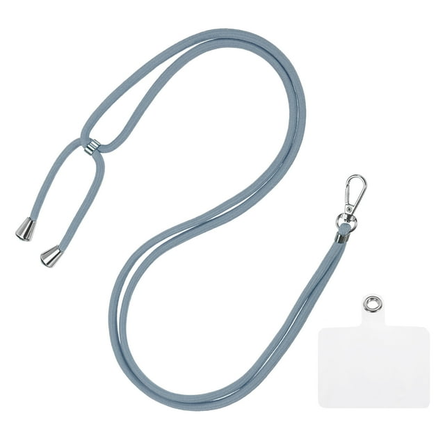 Unique Bargains Phone Lanyard with Transparent Patch, Gray & Blue, 1 Count