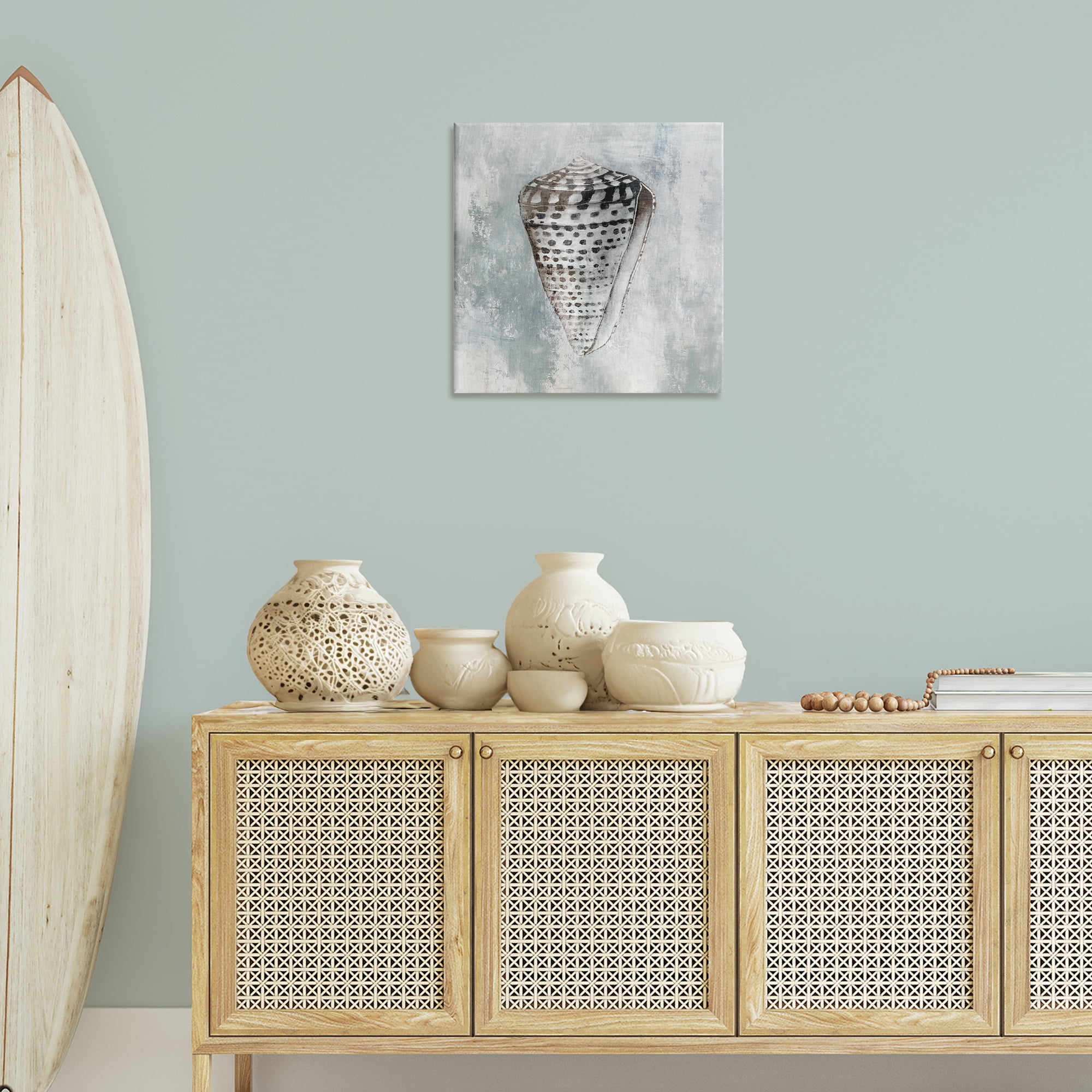 Stupell Industries Organic Cowrie Shell Nautical & Beach Painting Wrapped Canvas Art Print Wall Art, 24 x 24