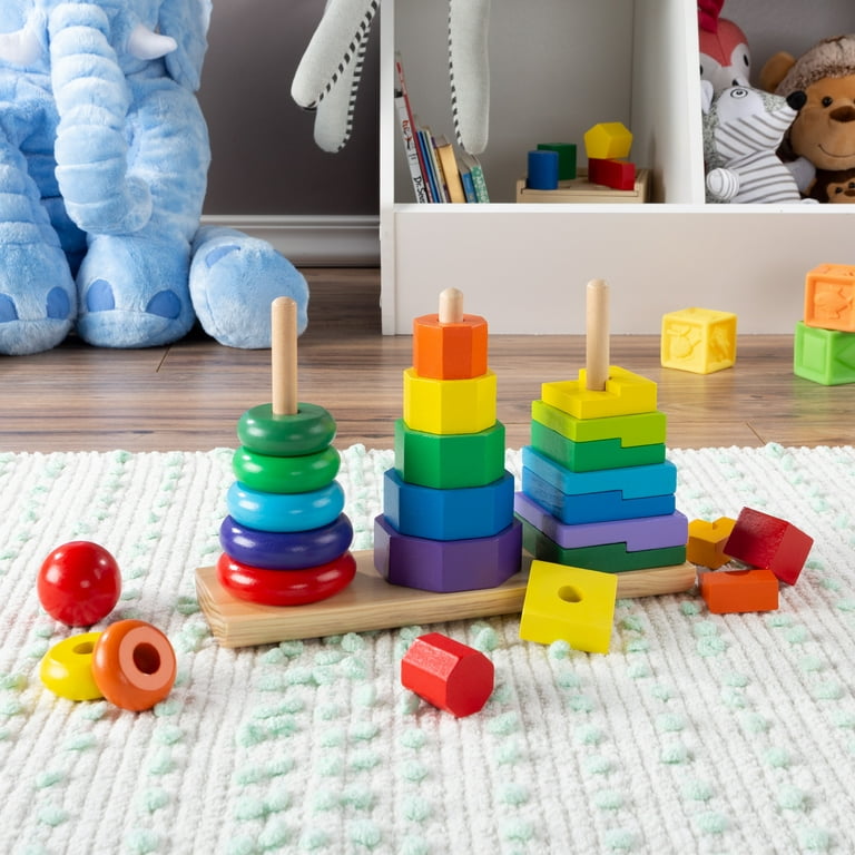 MERRYHEART Wooden Rainbow Stacking Toy, Small Pastel Rainbow Stacker, 6 Piece Rainbow Stacking Toy for Baby/Toddlers/Kids, Montessori Education