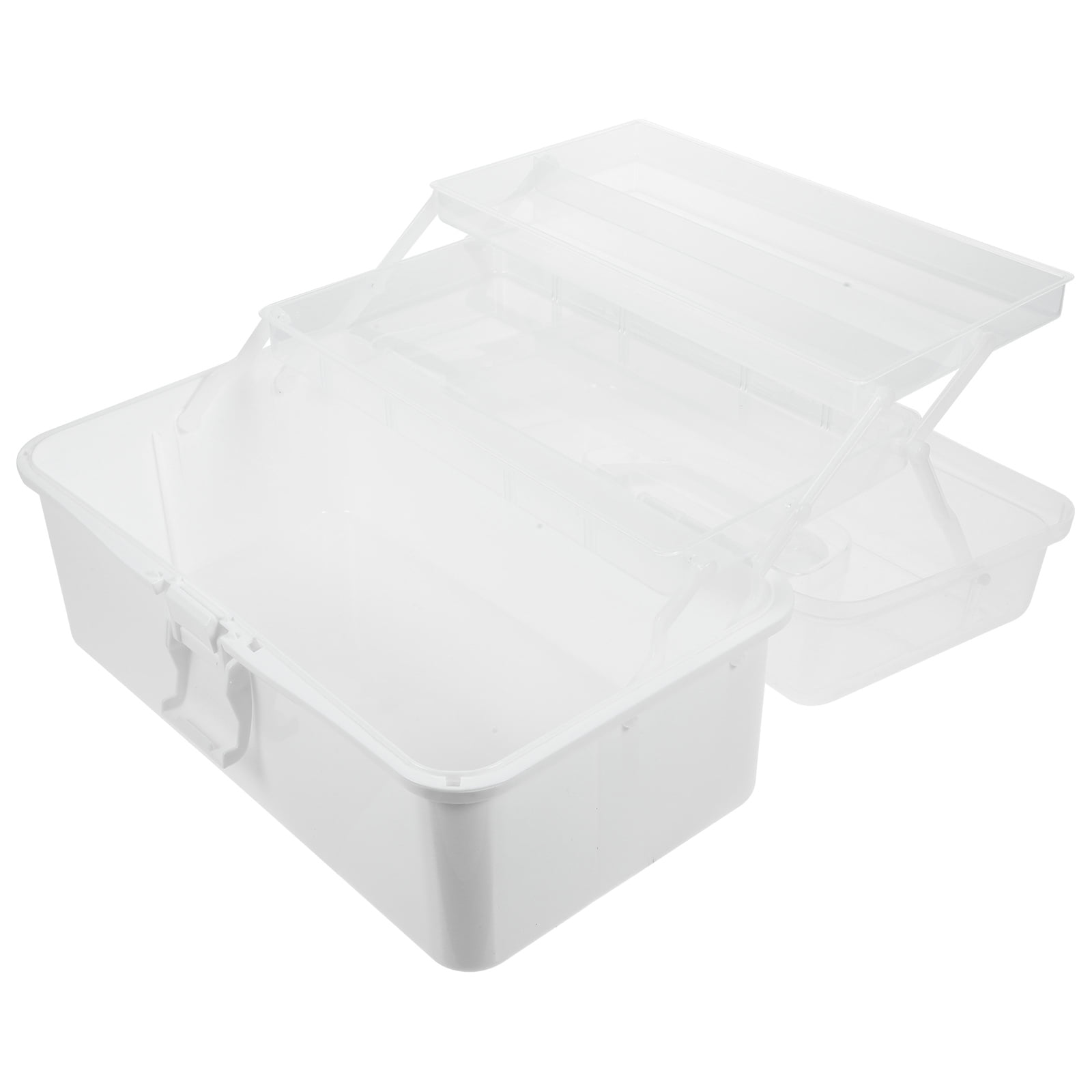 Gymnture 3-Layer Craft Organizer Portable Plastic Tool Box with Handle for Home