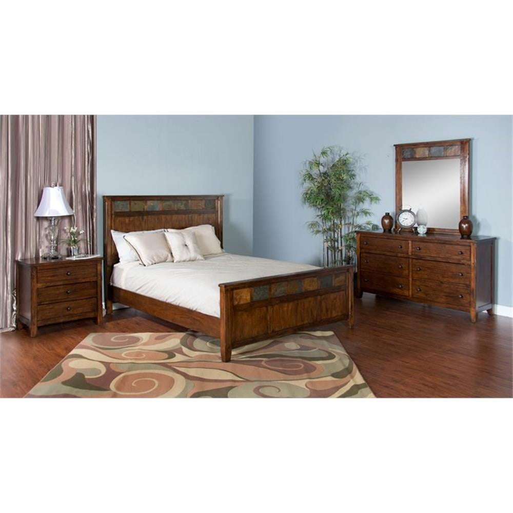 Sunny Designs Santa Fe 29" Petite Traditional Wood Night Stand in Dark Chocolate