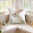 thumbnail image 6 of A Easter Embroidered Rabbits Cushion Cover Soft Throw Pillow Cover Polyester Fabric Invisible Zipper 45Cm 17.72In Style A, 6 of 7