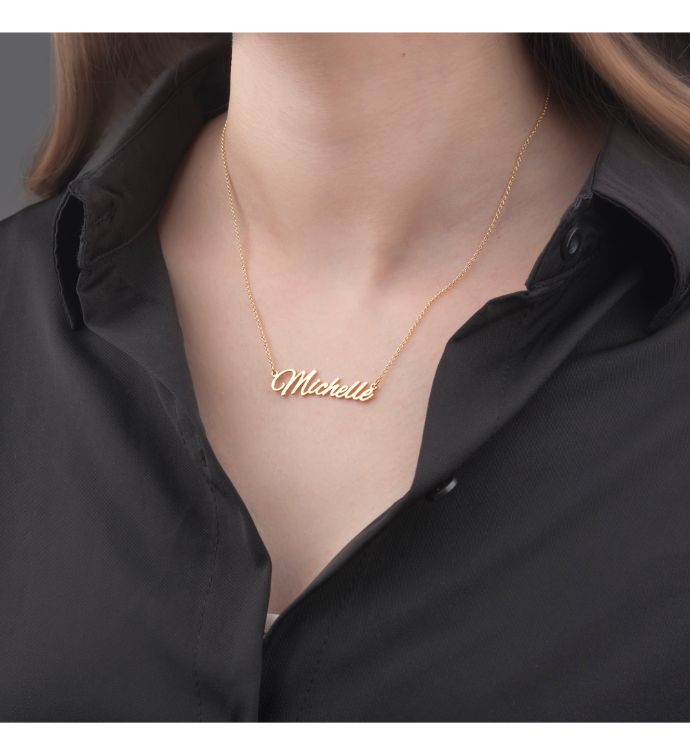 Anavia Personalized Sterling Silver Name Necklace - Dainty Name Necklace - Custom Name Gift - Personalized Nameplate Jewelry - Bridesmaid Gift for Her