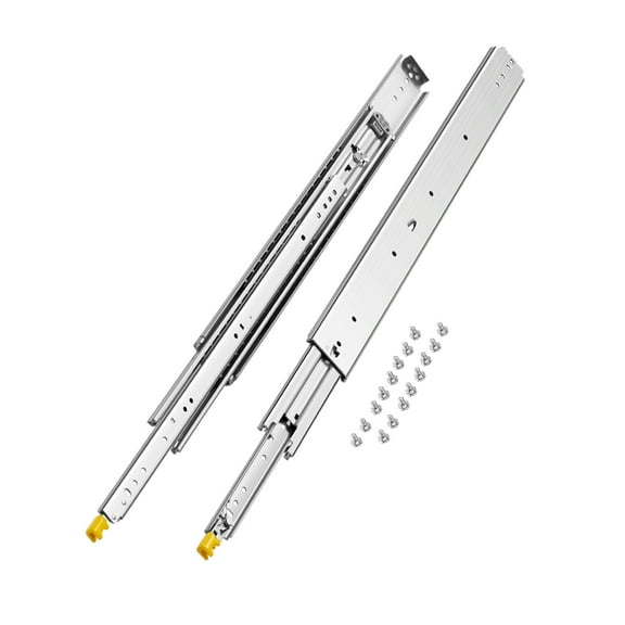 VEVOR 1 Pair Full Extension Drawer Slides 18 20 22 28 30 32 36 38 40 44 48 52 56 60 in, 500 lbs Load Capacity Locking Drawer Slides, Ball Bearing with Lock Side Mount Drawer Slide Rail