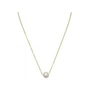 AZUREBELLA JEWELRY Single White Cultured Freshwater Pearl Necklace 14k Gold-filled