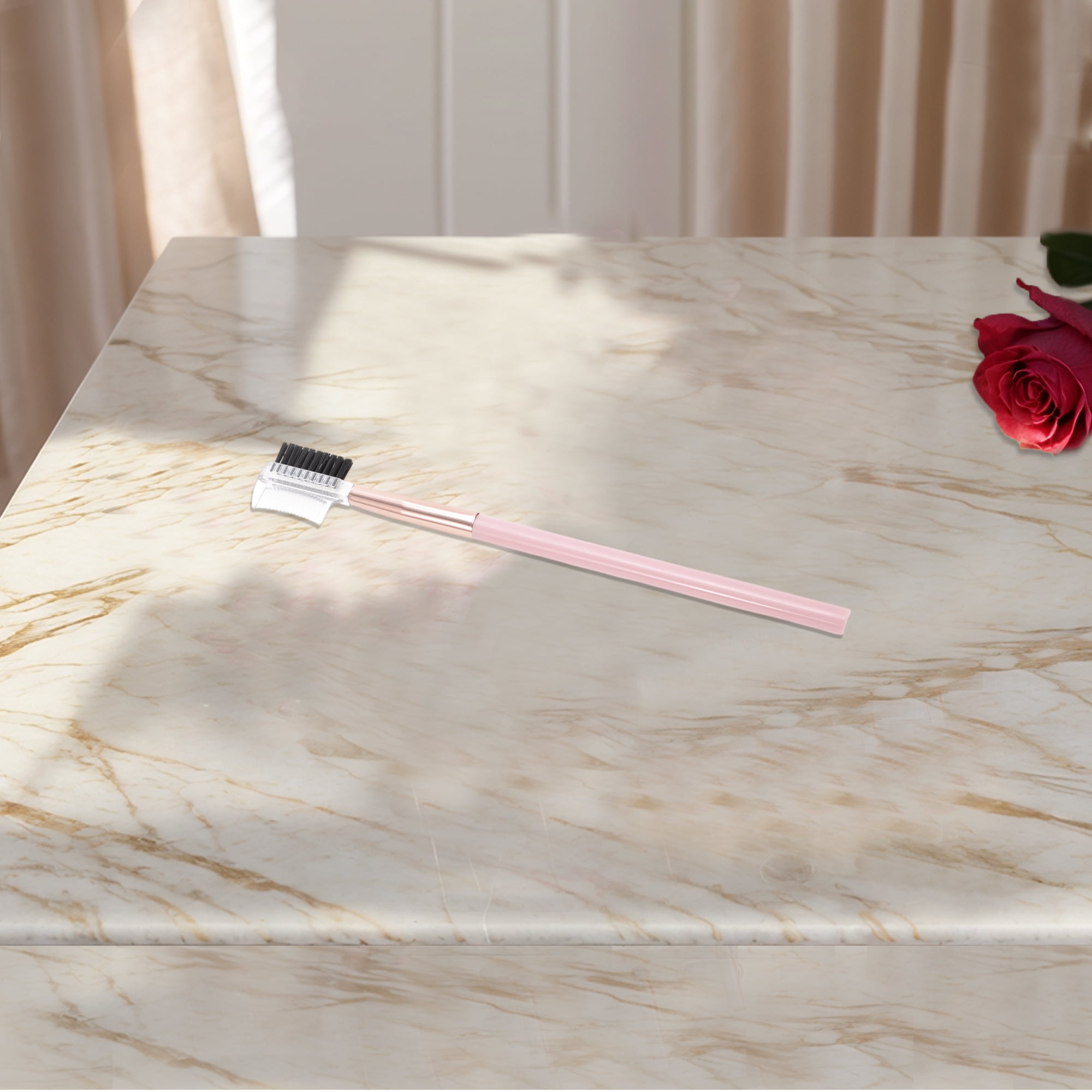Unique Bargains 1 Pc Durable Eyebrow Brush Pink