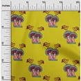 thumbnail image 1 of oneOone Georgette Viscose Fabric Bird & Mushroom Block Print Fabric By Yard 42 Inch Wide, 1 of 4