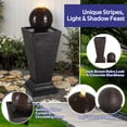 thumbnail image 2 of 35.5 Inch Dark Brown Concrete Tall Column Fountain with LED Lighting for Outdoor Garden and Patio – Retro Style Water Feature for Classical Landscape Decor, 2 of 9