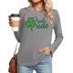 thumbnail image 1 of Uootdi St Patricks Day Long Sleeve Shirts for Women Retro Lucky Clover Tshirt Irish Shamrock Graphic Tee Tops Gift, 1 of 7