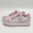 thumbnail image 2 of Zapatillas De Skate Con Cordones Y Gráficos De Estrella Para Mujer, Zapatos De Plataforma Con Parches De Suela Gruesa, Zapatillas Casuales Ligeras, 2 of 4