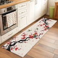 thumbnail image 2 of 2'x6' Rug Runners for Hallways Kitchen, Red Spring Floral Non Slip Entryway Beside Floor Carpet Runner, Birds Branches Watercolor Flowers Rustic Laundry Room Bedroom Throw Rugs Mat for Family Pet, 2 of 8