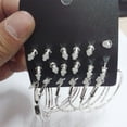 thumbnail image 6 of xeoereki 9 Pairs Earring Rhinestone Inlaid Jewelry Gift Alloy Stud Hoop Earrings Set for Dating Silver, 6 of 8