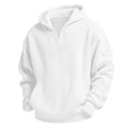 thumbnail image 5 of NEBWOAK Toddler Boys Waffle Knit Half Zip Hoodie, Soft Pullover Sweatshirt with Hood,White,Size 3-4T, 5 of 7