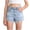 Light Blue-3, variant on Girls Jeans Shorts Ripped Y2K Vintage Mid Waist Straight Leg Denim Shorts with Elastic Waistband Hem (Light Blue,14-15 Years)