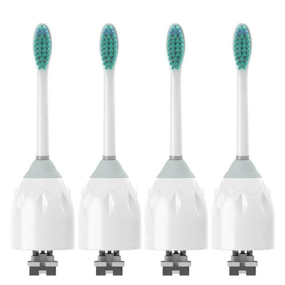 Replacement Brush Heads Compatible with E-Series HX7022 HX7001 Essence Xtreme Elite Advance and CleanCare Screw-On Toothbrush Handles (Pack Of 4)