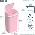 thumbnail image 2 of Ninestars NPT-16-1PK Automatic Touchless Motion Sensor Diaper Pail, Pink, 1 Count, 2 of 7