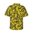 thumbnail image 3 of Daiia Yellow Butterflies Hawaiian Shirt for Men Gentle Cotton Regular Short Sleeve Casual-Medium, 3 of 9