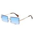 thumbnail image 1 of Glasses Cycling Rimless Rectangle Sunglasses For Square Frames Unisex Fashion Eyewear With Durable Aluminum Frame And Foldable Design, 1 of 2