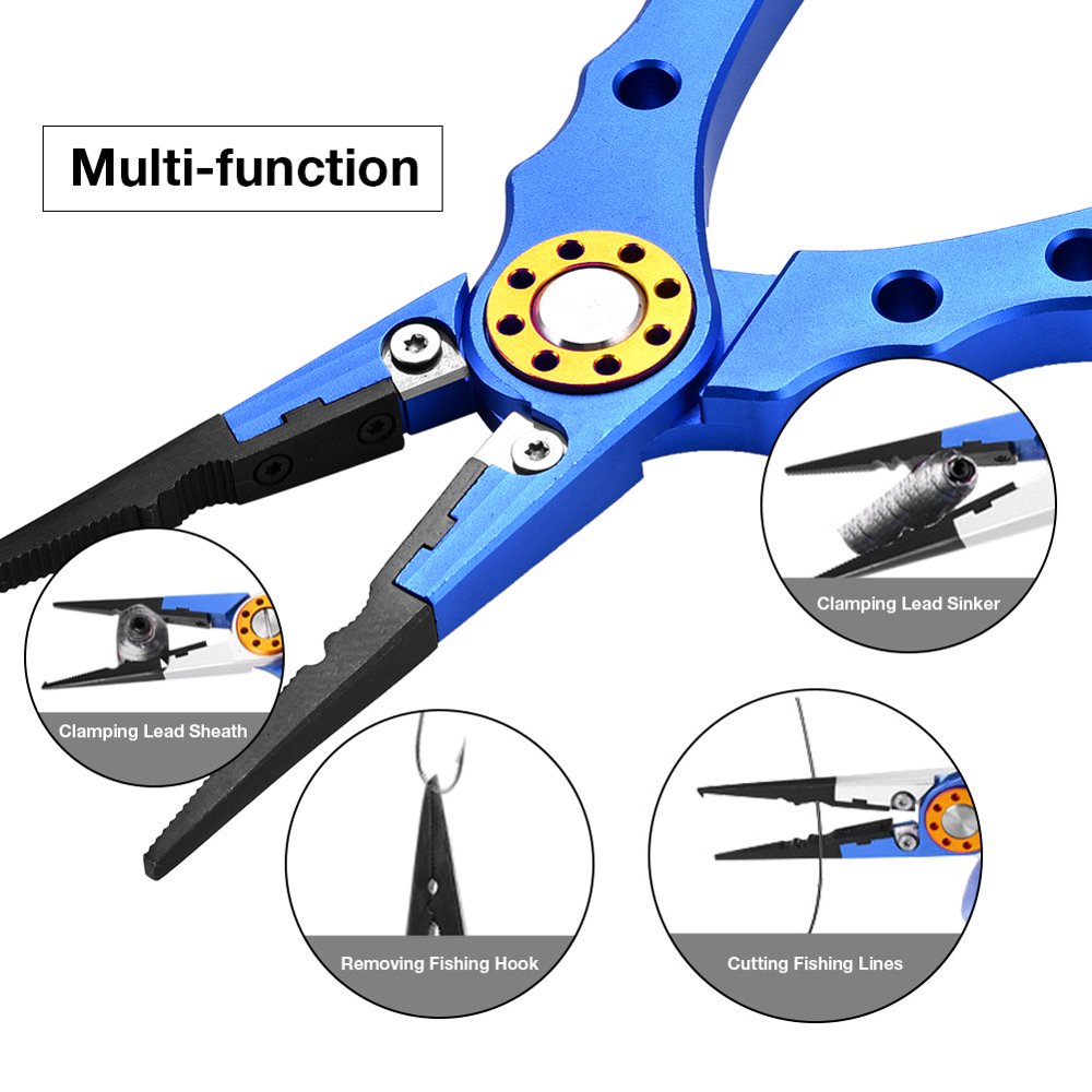 HERCHR Multifunctional Fishing Pliers Line Cutter Scissor Hook Remover
