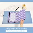 thumbnail image 5 of Dailycode 2 Pack Pencil Pouch for 3 Ring Binder Smooth Zipper Folders with Pockets Clear Window Pencil Case, Lavender Lilac Gingham, 5 of 6