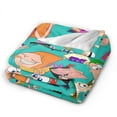 thumbnail image 2 of Phineas And Ferb Blanket Soft Cozy Flannel Warm Throw Blanket Unique Gifts Room Decor Blanket 40"x30", 2 of 9