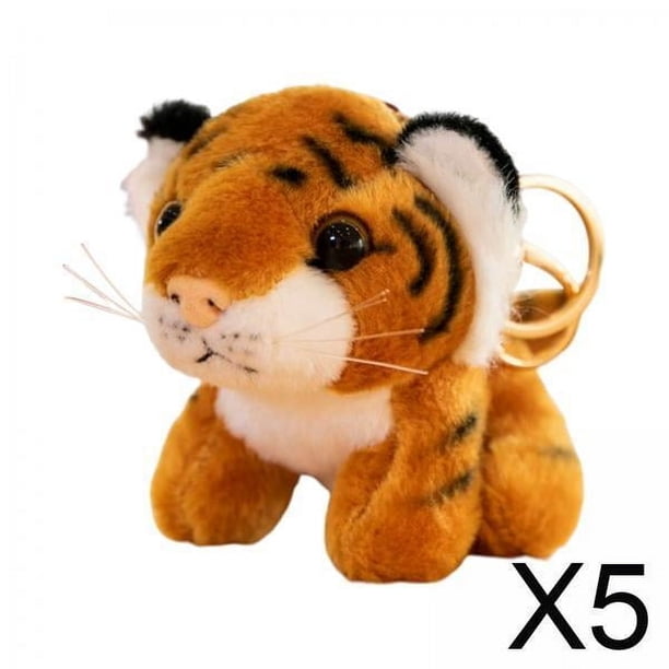 Llavero de peluche de tigre,Llavero de peluche de animal de peluche para jardín de infantes,Mini animal de peluche para colgar mochilas,Llavero de peluche pequeño y lindo para regalos de