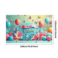 thumbnail image 3 of Colorful Flower Balloon Butterfly Themed Happy Birthday Banner Party Decoration Backdrop Photography Props Party Supplies Decor Background for Birthday Party Celebrations, 3 of 7