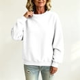 thumbnail image 5 of Sweatshirt For Women Crewneck Pullover Sweatshirts No Hood Long Sleeve Tops Casual Comfy Fall Clothes White L, 5 of 6