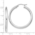 thumbnail image 4 of Sterling Silver Rhodium-Plated 3mm Round Hoop Earrings (36 X 34) Made In Mexico qe810, 4 of 5