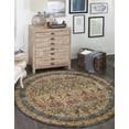 thumbnail image 1 of Unique Loom Collection Edinburgh Tapis de Zone - Canmore (4 Pieds 1 Pouces Rond, Bleu Marine/ Tan), 1 of 4