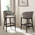 thumbnail image 2 of Safavieh Brando 39" Barstool, Dark Brown/White, 2 of 12