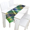thumbnail image 5 of Coolnut 13"x70" Table Runner, Green Tartan Texture Washable Table Cloth Runner for Holiday Home Wedding Table Top Decoration, 5 of 5