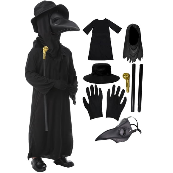 Disfraz de Médico de la Peste para Niños HAOSUN - Set de Halloween de 6 Piezas