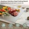 thumbnail image 6 of TJ POP Stainless Steel Cutting Board with Lip, Kitchen Chopping Board for Cutting Meat, Veggies and Fruit, 16 × 12 × 0.8 inch, 6 of 8