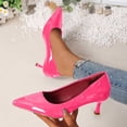 thumbnail image 2 of Women's Mid Kitten Heel Pumps Classic Fashion Dress Pumps Simple Heeled Shoes for office Work Size 36-43 Hot Pink, 2 of 5