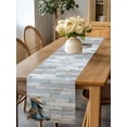 thumbnail image 4 of Burlap Table Runner 48 Inches Long, Western Cowboy Boots Hat Non-Slip Kitchen Table Runners for Dining Room Everyday Use Party Table Decorations Vintage Blue Wooden Board, 4 of 9